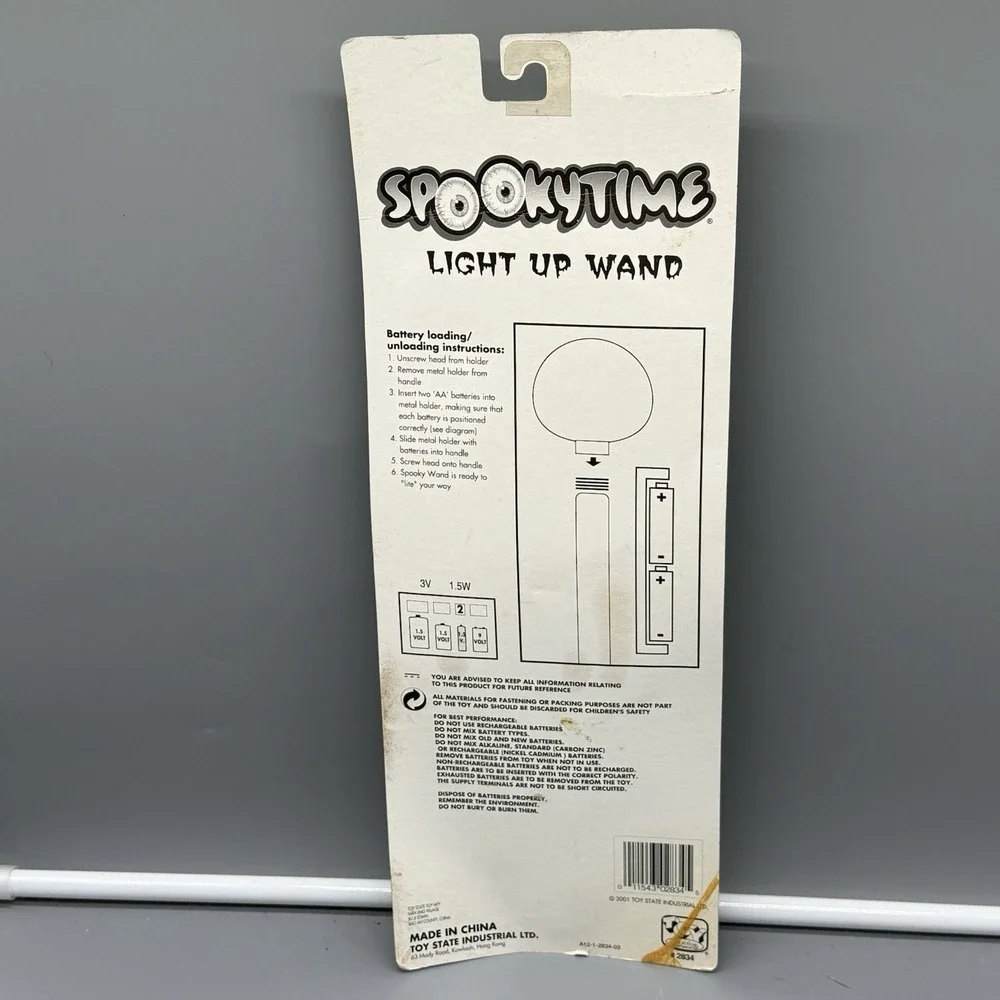 Vintage 2001 Spookytime Ghost Light Up Halloween Wand Toy State NIP Sealed